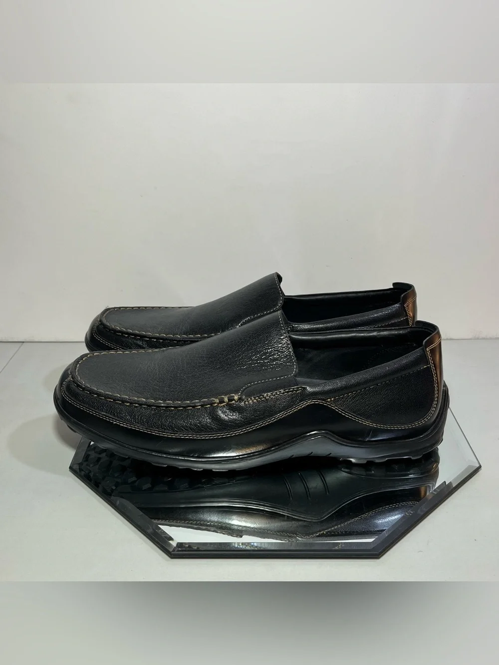 Men’s Cole Haan Tucker Venetian Leather Loafer Driving Moc Shoes, 13 Wide, Black